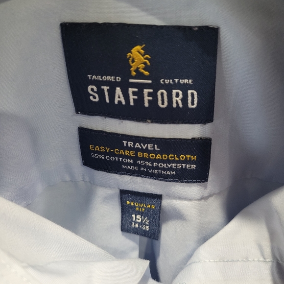 Stafford Mens Button Up Dress Shirt - Picture 4 of 4